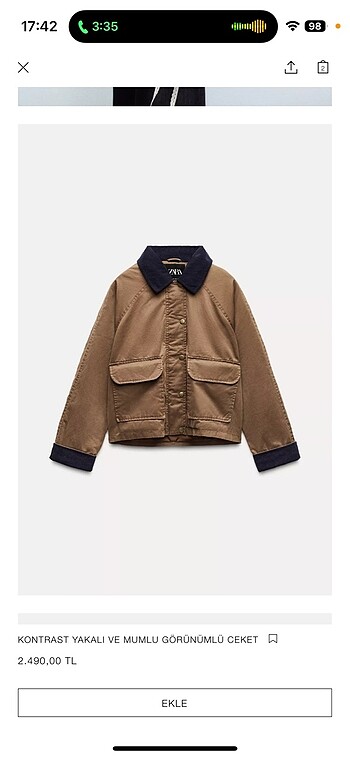 zara ceket
