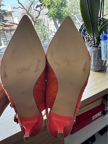 Turuncu yazlık topuklu - Görsel 5