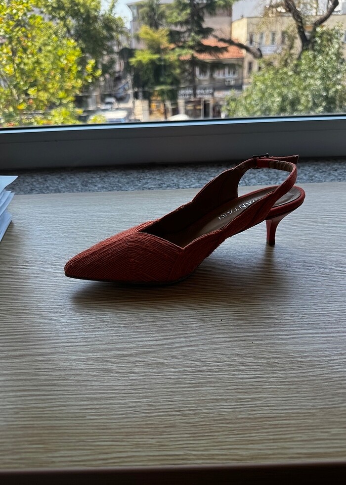 Turuncu yazlık topuklu - Görsel 3