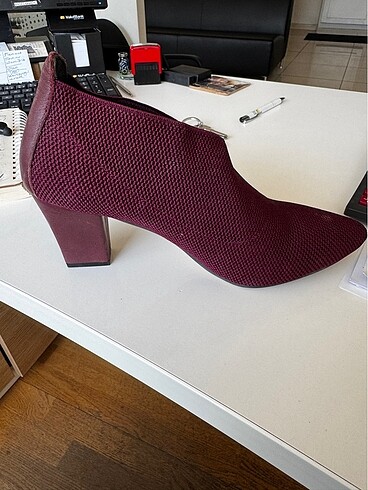 Bordo kalın topuklu - Görsel 5