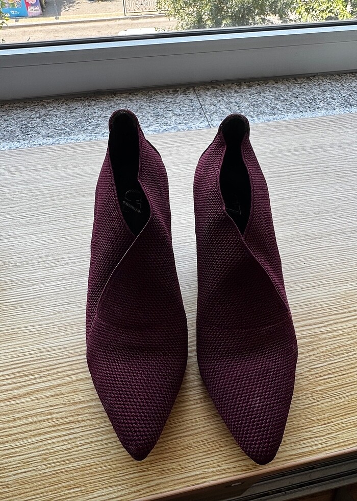 Bordo kalın topuklu - Görsel 2