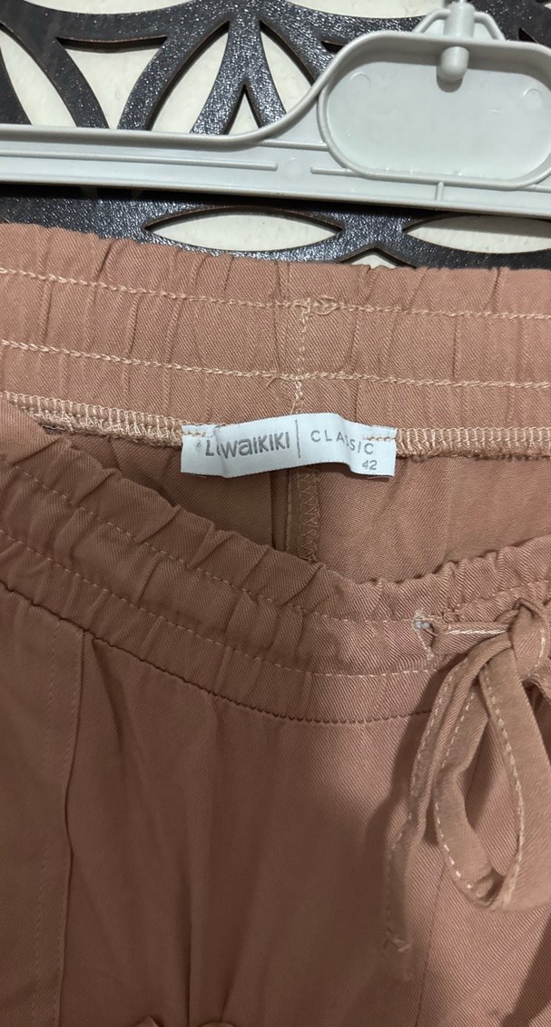 Bej Keten Mini Bol Kesim Şort - Görsel 2