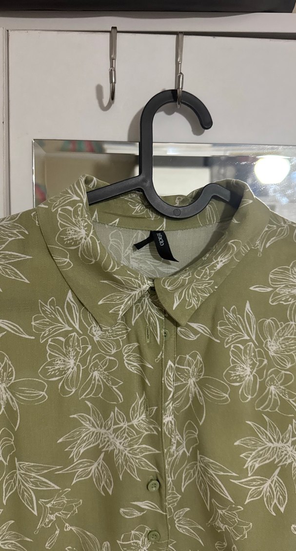 Düğmeli Midi Hamile Tunik, Uzun Kollu, Haki - Görsel 2