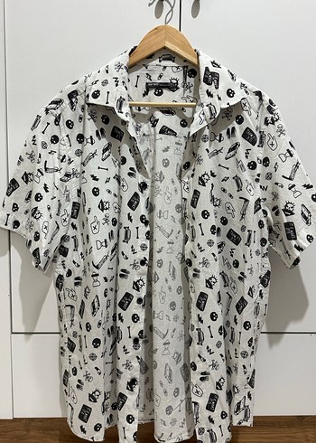Desenli Pamuklu Erkek Kısa Kollu Gömlek - Görsel 2