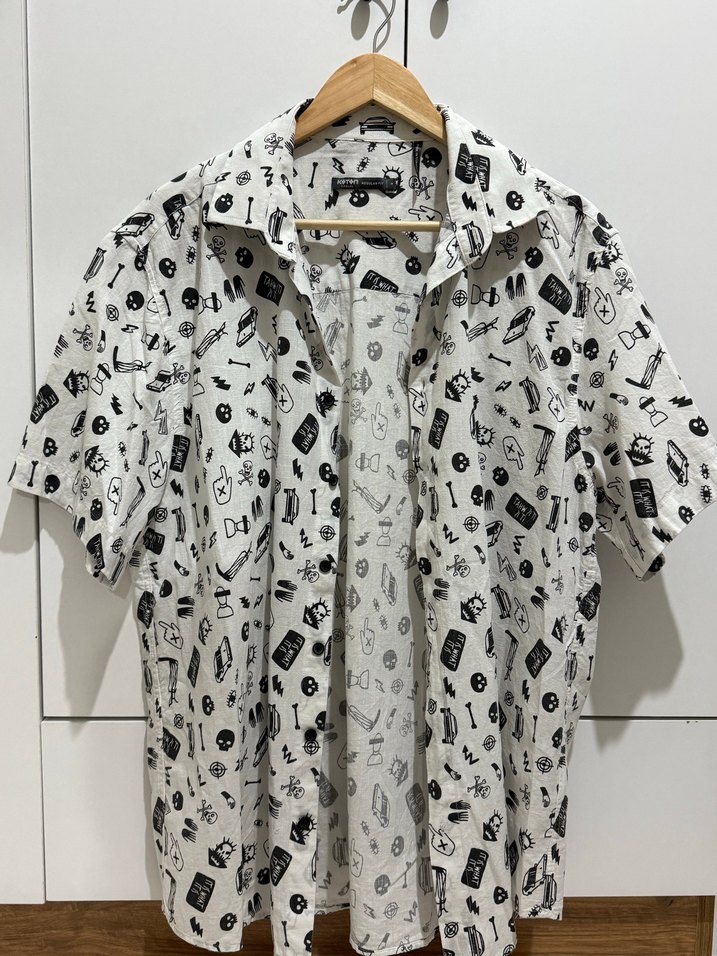 Desenli Pamuklu Erkek Kısa Kollu Gömlek - Görsel 2