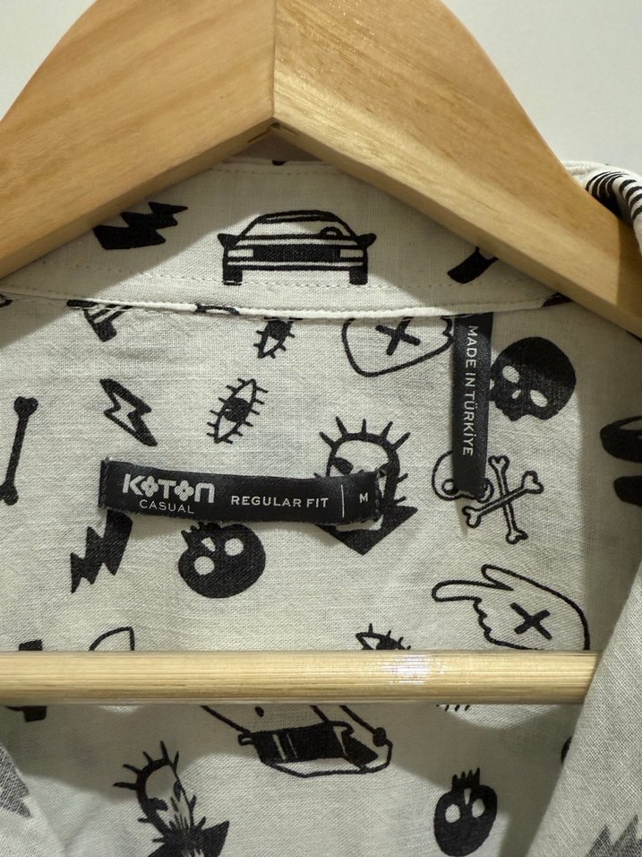 Desenli Pamuklu Erkek Kısa Kollu Gömlek - Görsel 5