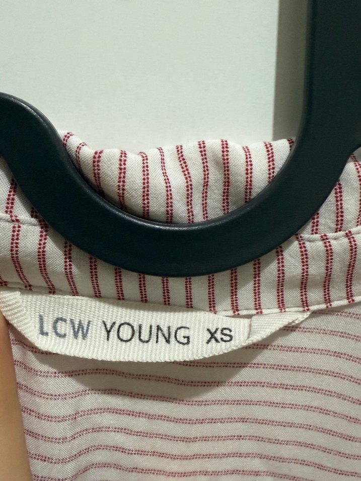 Pembe Çizgili Kadın Gömlek - Görsel 4