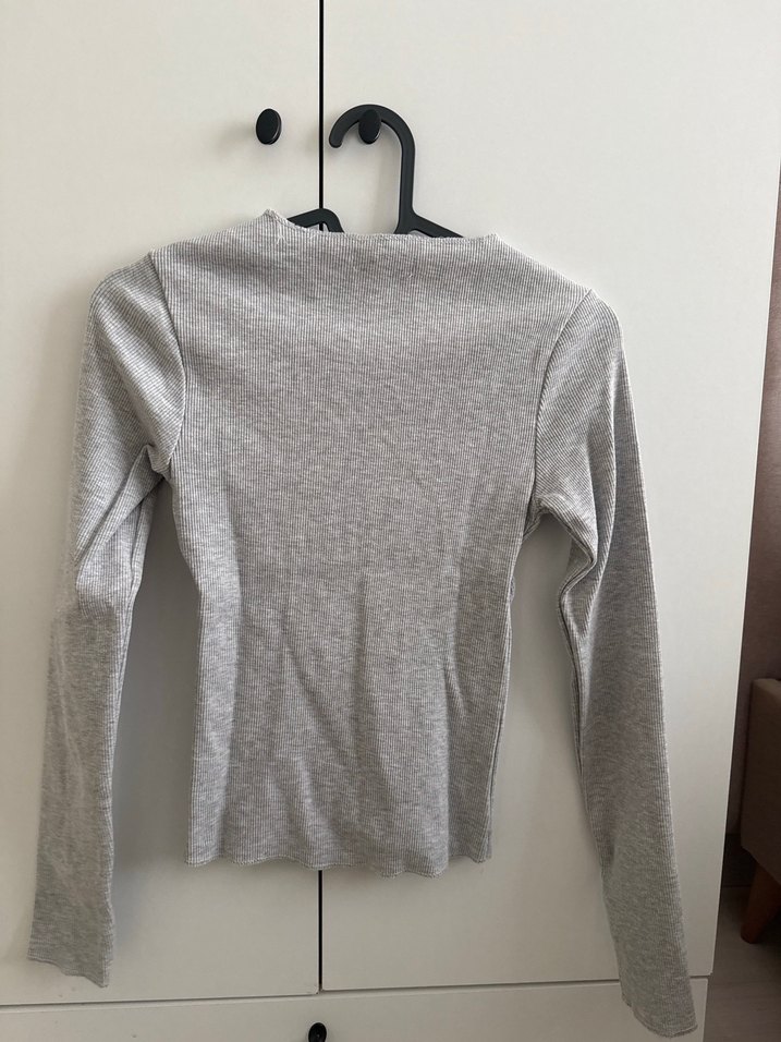 Gri Pilili Kadın Bluz - Görsel 2