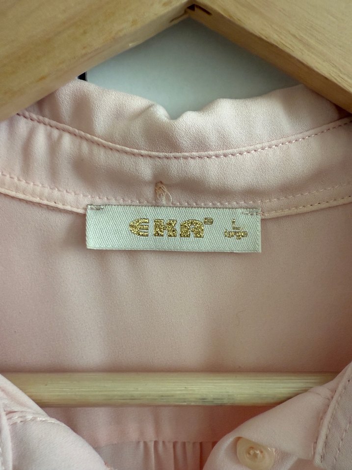 Somon rengi Düğmeli Uzun Kollu Kadın Gömlek - Görsel 2