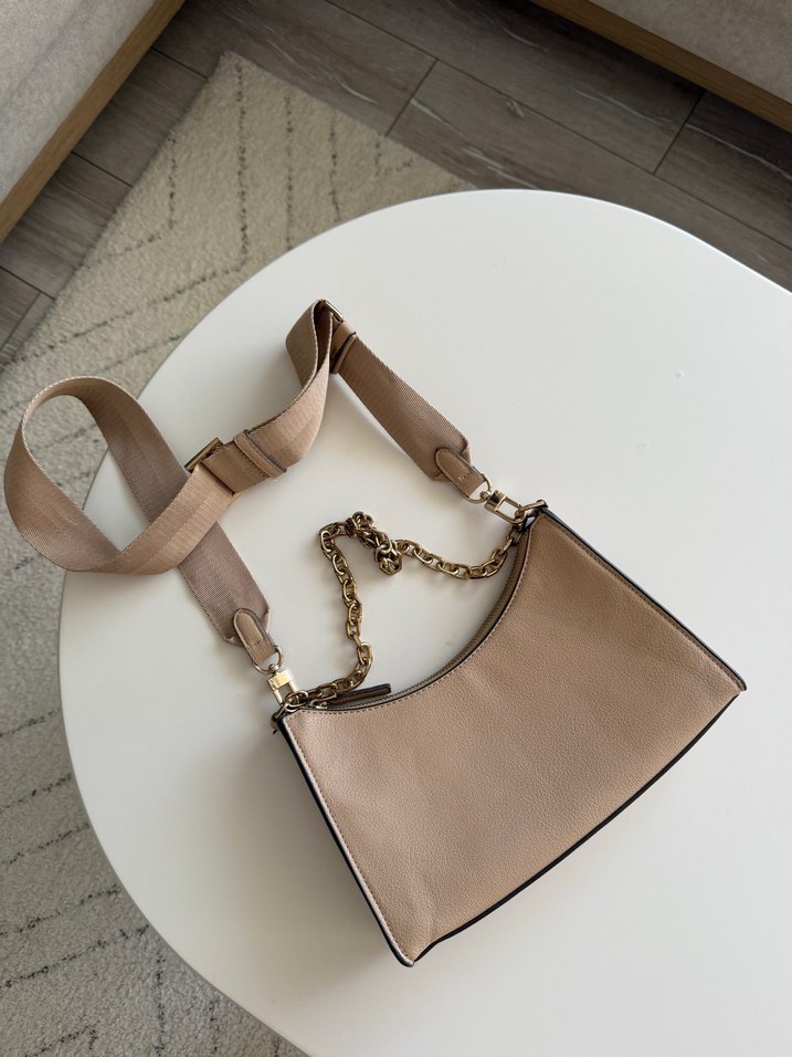 Pudra Zincir Detaylı Kadın Deri Çanta - Görsel 3