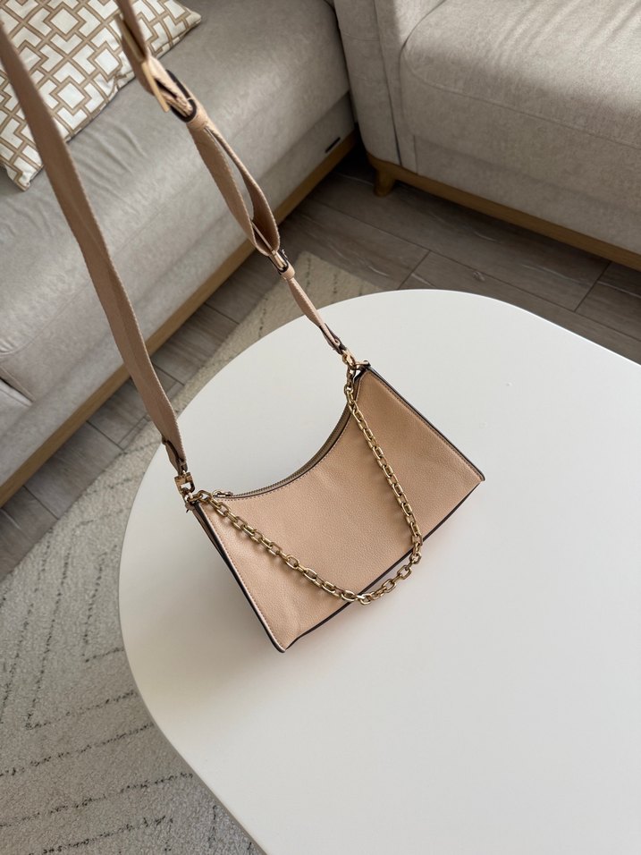 Pudra Zincir Detaylı Kadın Deri Çanta - Görsel 2
