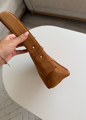 Kahverengi Süet Minimalist Kadın Çanta - Görsel 2