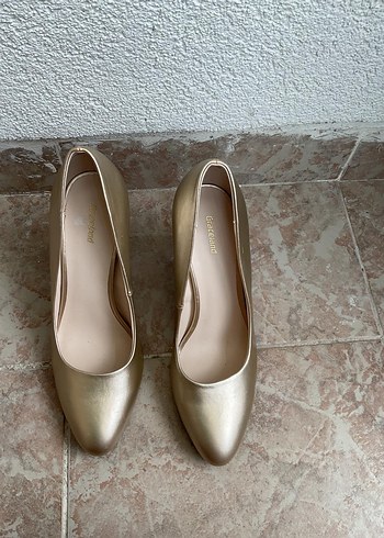 41 Beden altın Renk Altın Renkli Modern Klasik Stiletto