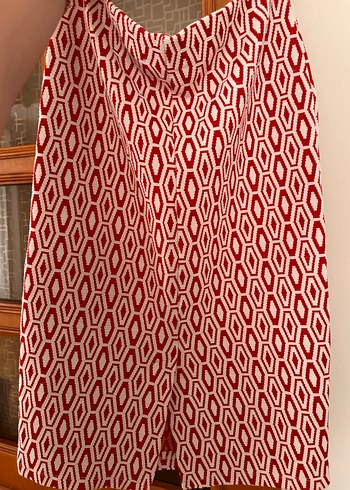 Kırmızı Midi etek - Görsel 3