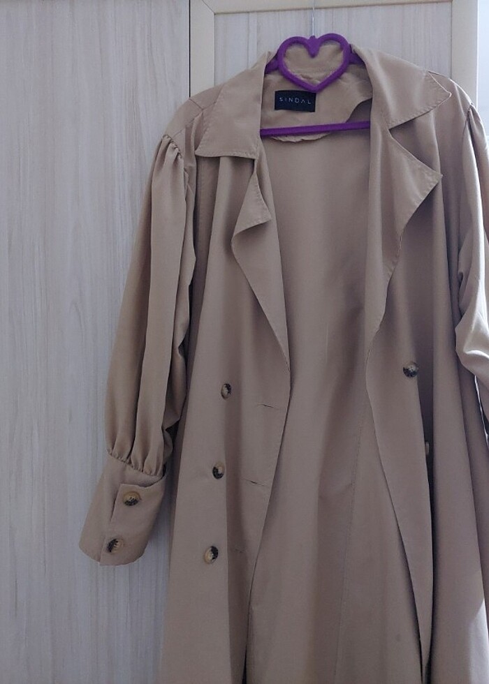 Balon kol Yazlık trençkot - Görsel 2