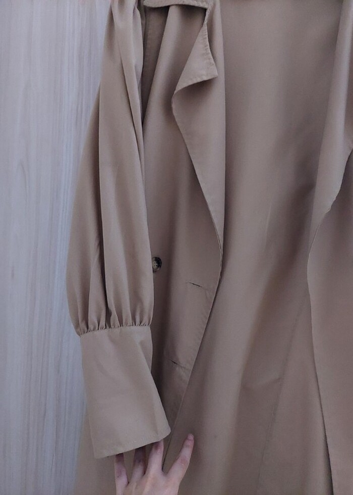 Balon kol Yazlık trençkot - Görsel 3