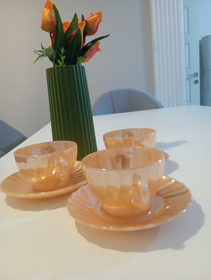 Pastel Bej Fincan ve Tabak Seti - Görsel 3