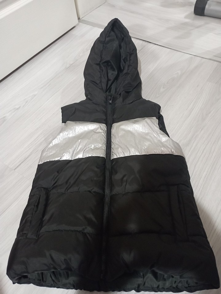 Çocuk Kapüşonlu Fermuarlı Yelek - Görsel 5