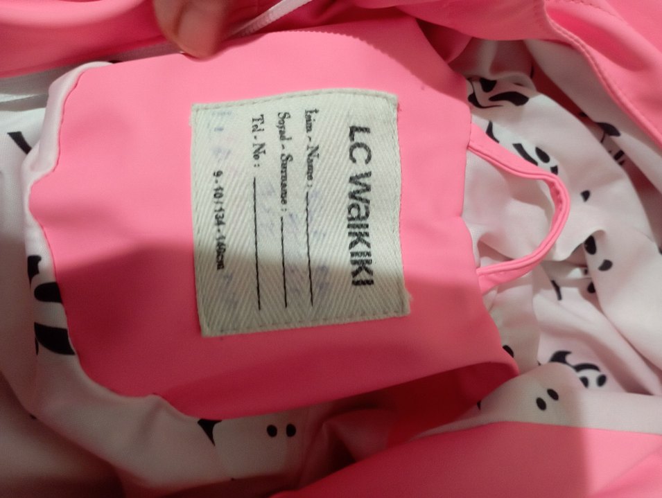 Kız Çocuk Kapüşonlu Pembe Fermuarlı Yağmurluk - Görsel 4