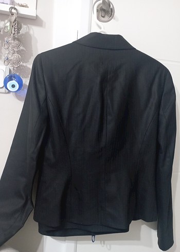 Kadın Siyah Düğmeli Ofis Takım Ceketi - Görsel 4