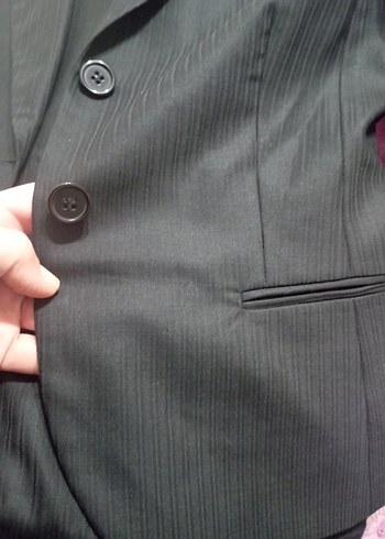 Kadın Siyah Düğmeli Ofis Takım Ceketi - Görsel 6