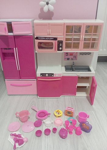 Pembe Çocuk Oyuncak Mutfak Seti - Görsel 6