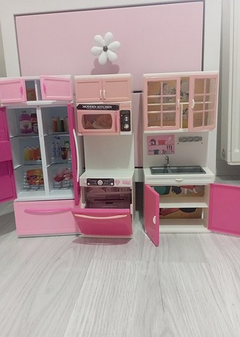 Pembe Çocuk Oyuncak Mutfak Seti - Görsel 5