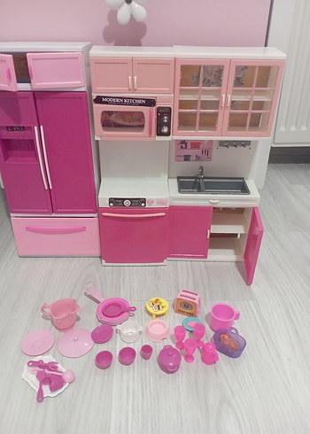 Pembe Çocuk Oyuncak Mutfak Seti - Görsel 3