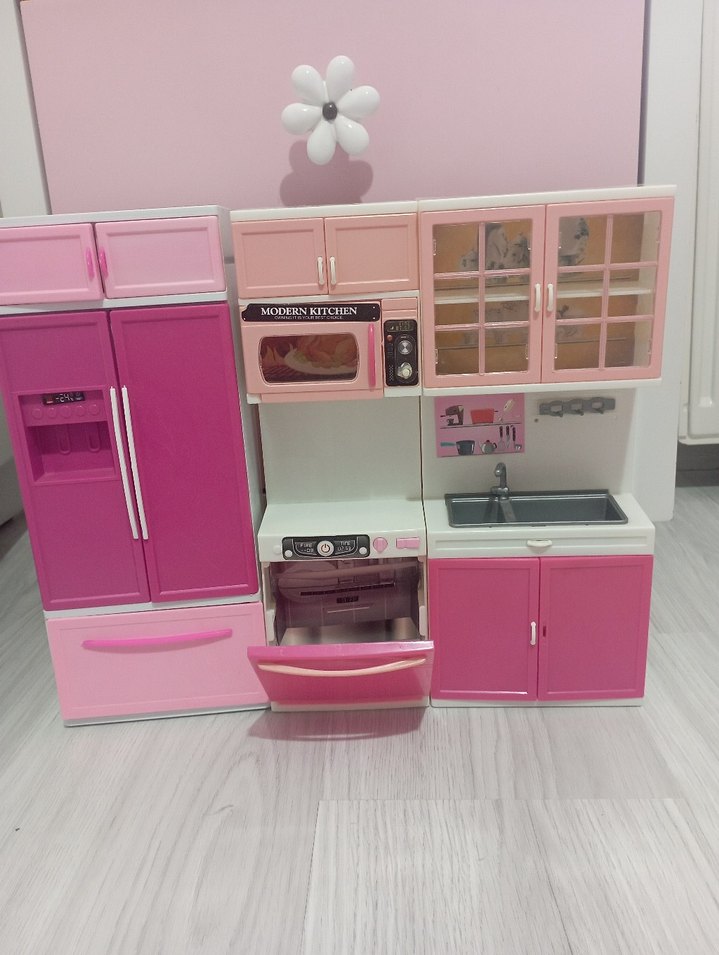 Pembe Çocuk Oyuncak Mutfak Seti - Görsel 2