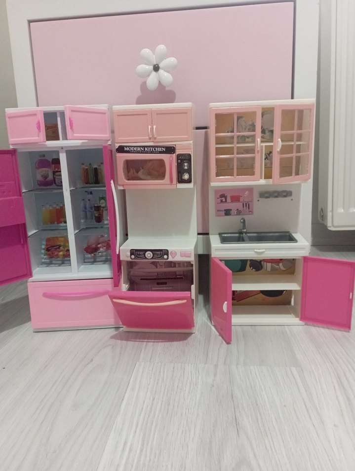 Pembe Çocuk Oyuncak Mutfak Seti - Görsel 5