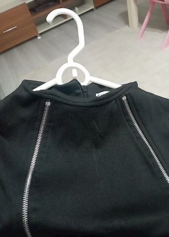 Siyah Fermuarlı Uzun Kadın Elbise - Görsel 7