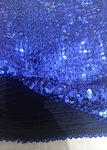 Mavi straplez pullu bluz - Görsel 5