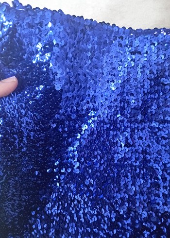 Mavi straplez pullu bluz - Görsel 6