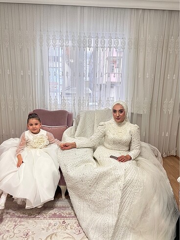 6 Yaş Beden beyaz Renk Gelinlik çocuk