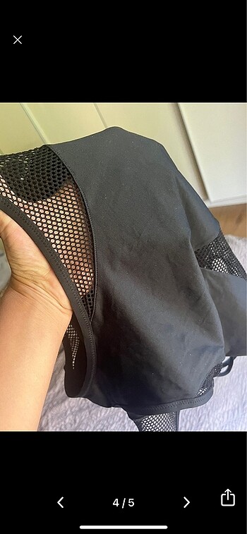 xl Beden siyah Renk H&M file detaylı mayo