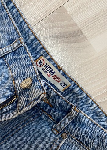 Bayan Mavi kot Denim mom Jean - Görsel 5