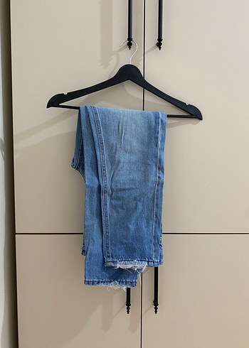 Bayan Mavi kot Denim mom Jean - Görsel 4