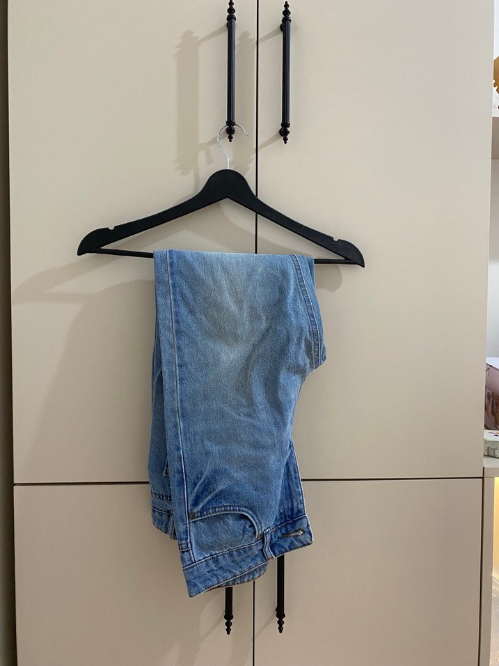 Bayan Mavi kot Denim mom Jean - Görsel 3