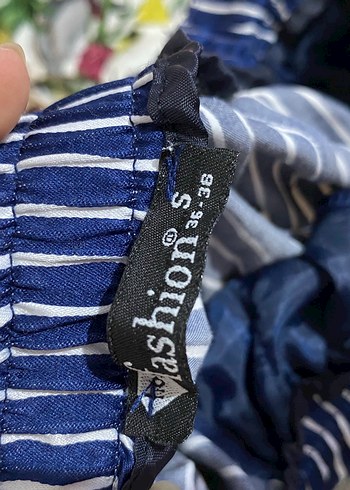 Lacivert Çizgili Pilili Kadın Pantolon - Görsel 4