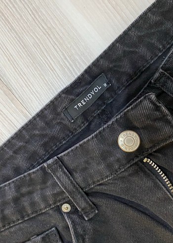 Antrasit Kadın mom jean - Görsel 3