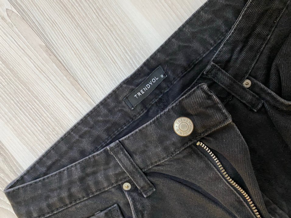 Antrasit Kadın mom jean - Görsel 3