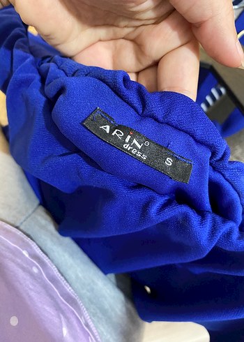 Saks Mavi Fırfırlı Kadın Abiye Elbise - Görsel 4