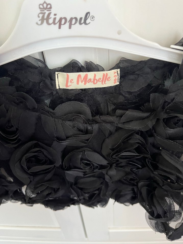 Kız Çocuk Siyah Gotik Çiçekli Bolero ve tütü takım - Görsel 4