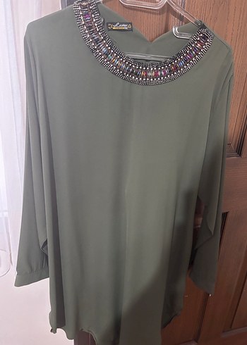 Yeşil şifon tunik
