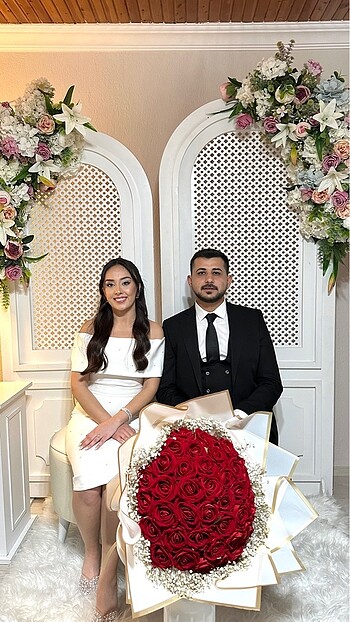 36 Beden İsteme söz inci detaylı elbise