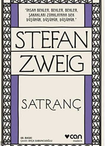 Stefan Zwieg Satranç Can yayınları 68.Baskı 