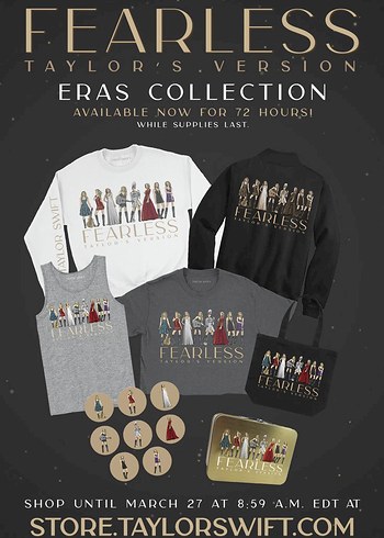 Diğer ORİJİNAL Taylor swift fearless (Taylors version) merch tshirt