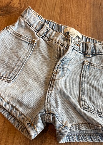 Bej Renkli Bağcıklı Kız Kot Şort - Görsel 3