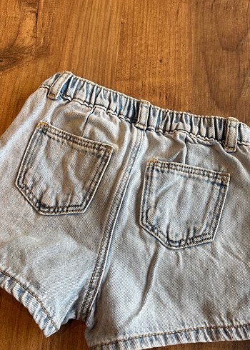 Bej Renkli Bağcıklı Kız Kot Şort - Görsel 4