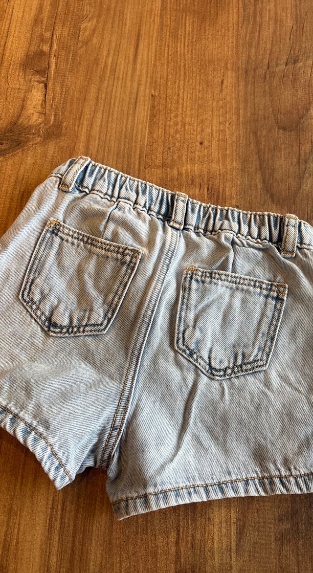 Bej Renkli Bağcıklı Kız Kot Şort - Görsel 4